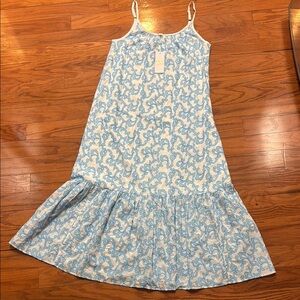 Lilly Pulitzer Blue and White Ruffled Tiered Sundress